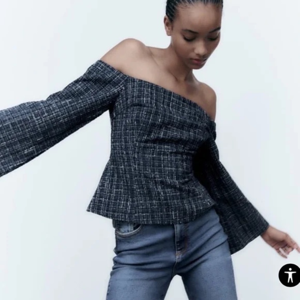 ZARA Tweed Top